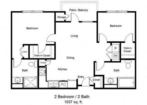 2 bedroom floor plan